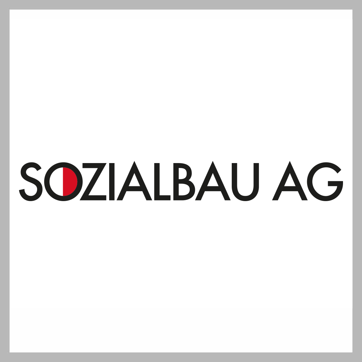 Logo Sozialbau AG in Farbe auf weiß, quadratisch, grau umrandet