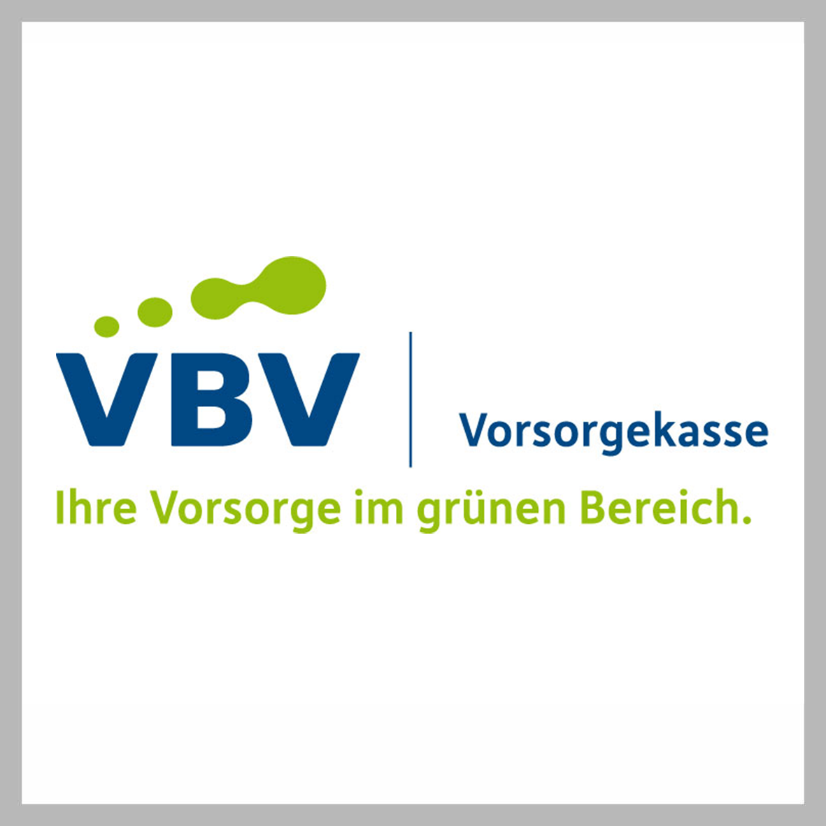 Logo vbv Vorsorgekasse in Farbe auf weiß, quadratisch, grau umrandet